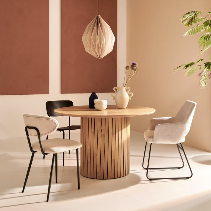 by fonQ Airy Eetkamerstoel - Linnen - Lichtgrijs