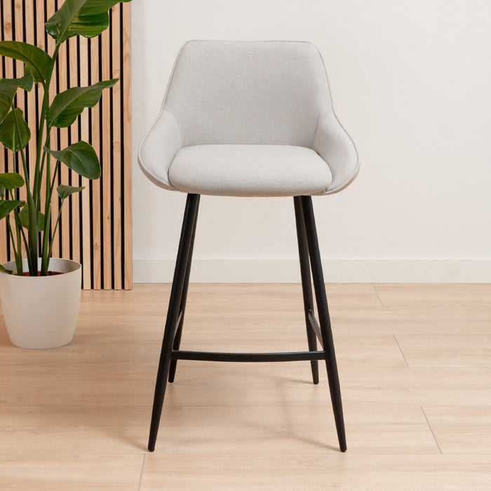 Bronx71 Scandinavische barkruk Lova gerecyclede stof grijs 68 cm -