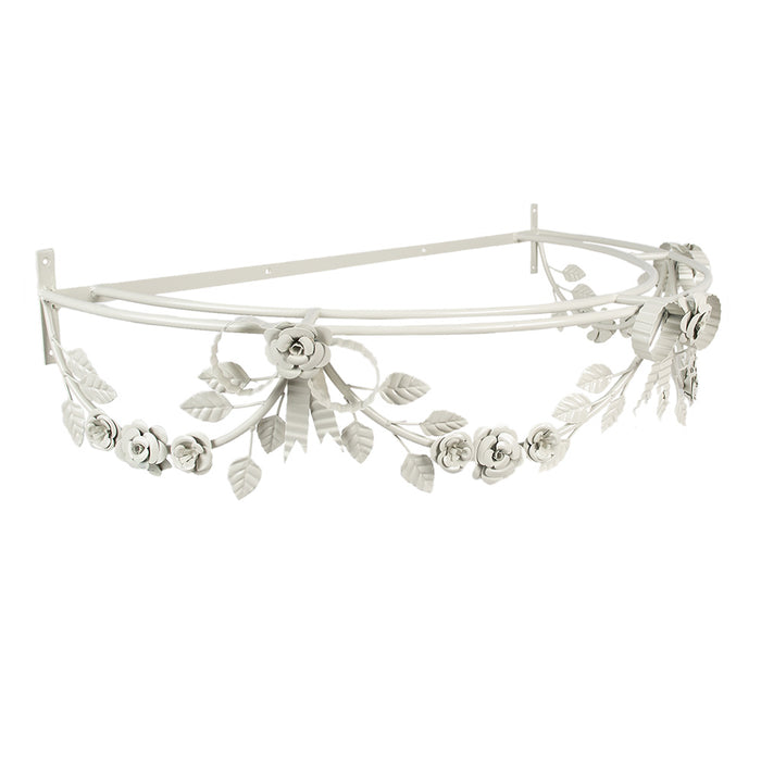 Clayre & Eef Bedhemel  85x48x20 cm Grijs Ijzer Bloemen Klamboe Houder