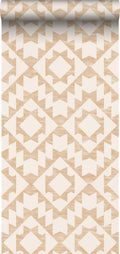 ESTAhome behang Marrakech aztec tapijt beige - 53 cm x 10,05 m - 13955