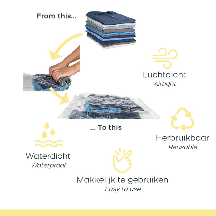 Space Buddy Vacuümzakken Opbergzakken Kleding voor Onderweg 4 st.