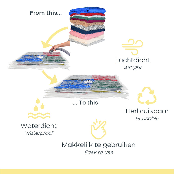 Space Buddy Vacuümzakken Opbergzakken Kleding voor Onderweg 7 st.