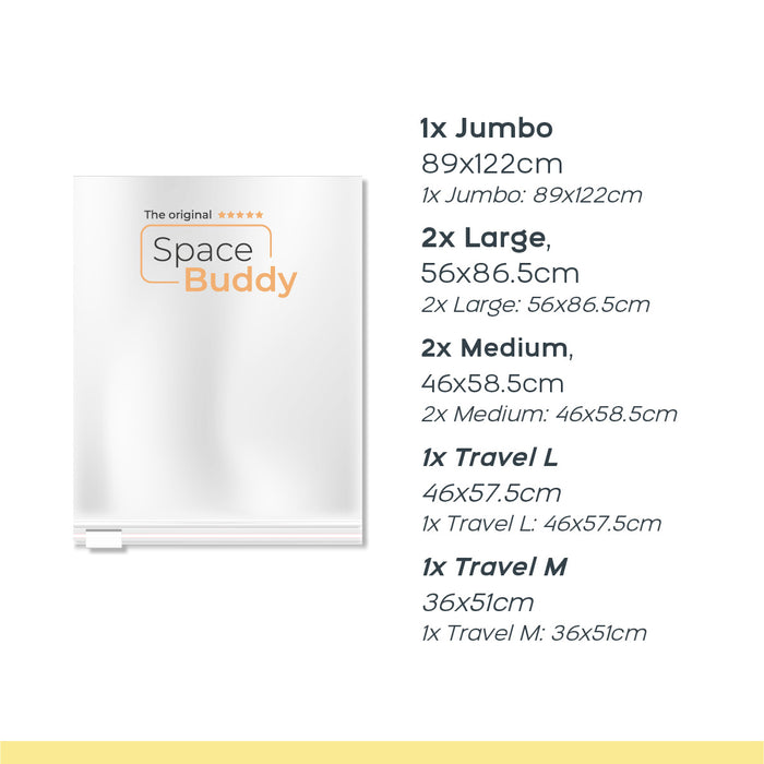 Space Buddy Vacuümzakken Opbergzakken Kleding voor Onderweg 7 st.