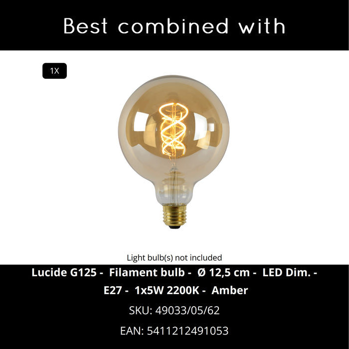 Lucide ROZALLA Hanglamp 1xE27 - Okergeel