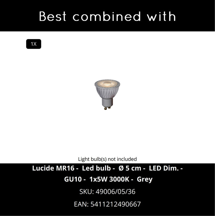 Lucide TUBE Plafondspot - Mat chroom