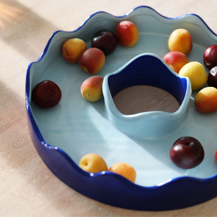 &k amsterdam Wiggle Schaal Ø 32 cm - Blauw