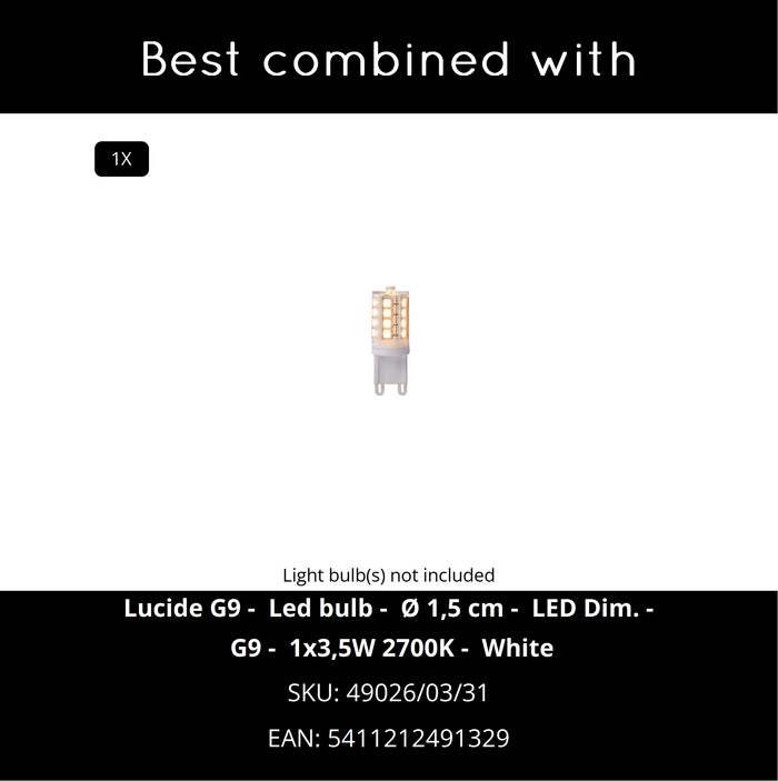 Lucide GIPSY Wandlamp - Wit