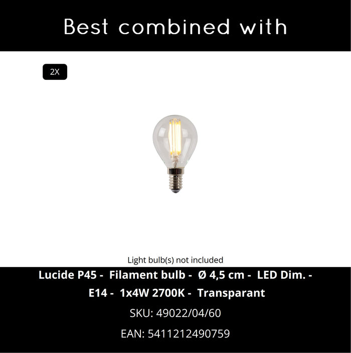 Lucide OVALIS Wandlamp - Zwart
