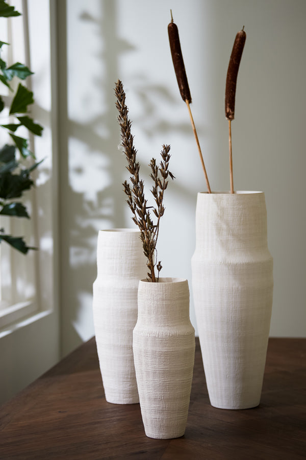 Light&living Vaas deco Ø21x54,5 cm PICACHO keramiek mat wit