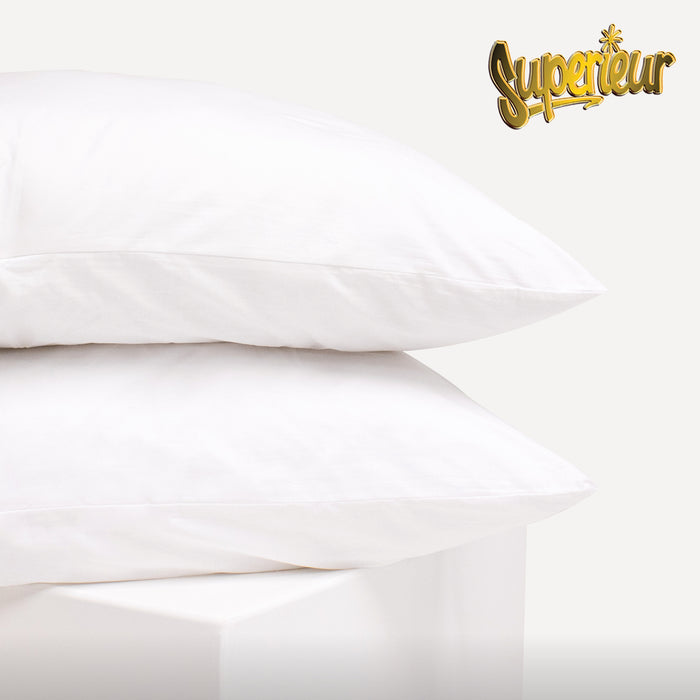 Superieur 100% Percaline katoen|Set van 2|Witte Kussensloop 60x70cm
