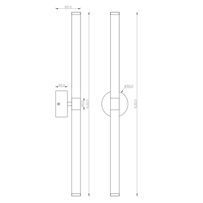 Maytoni - Wandlamp Axis Goud Ø 3 cm  .