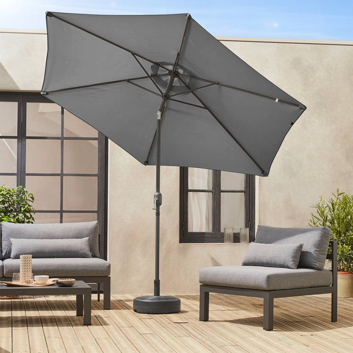 sweeek - 3m ronde parasol, paal met houteffect