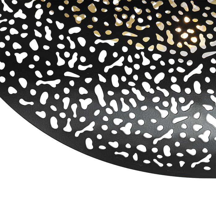 QAZQA Oosterse hanglamp zwart met goud 28 cm - Japke