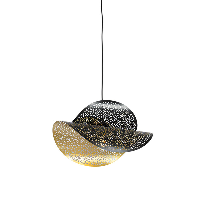 QAZQA Oosterse hanglamp zwart met goud 28 cm - Japke