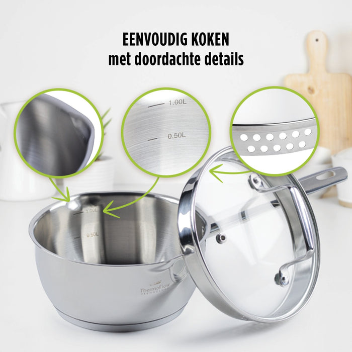 Rosmarino Pour & Cook 8-delige Pannenset