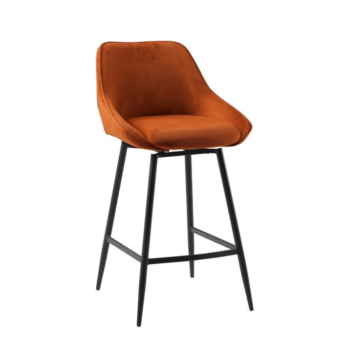 Bronx71 Barkruk draaibaar Luna ribstof koper 68 cm