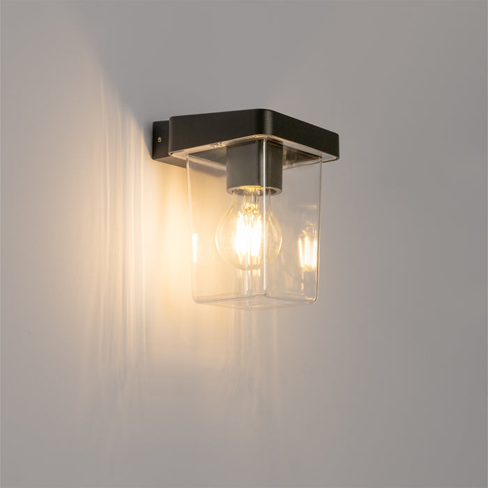 QAZQA Moderne buiten wandlamp zwart IP54 - Chimay