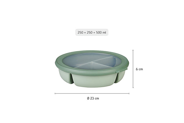 Bento bowl Cirqula (250+250+500 ml) - Vivid mauve