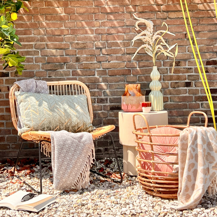 Woonexpress Fauteuil Negara - Beige - Rotan - 65x71x70cm (BxHxD)