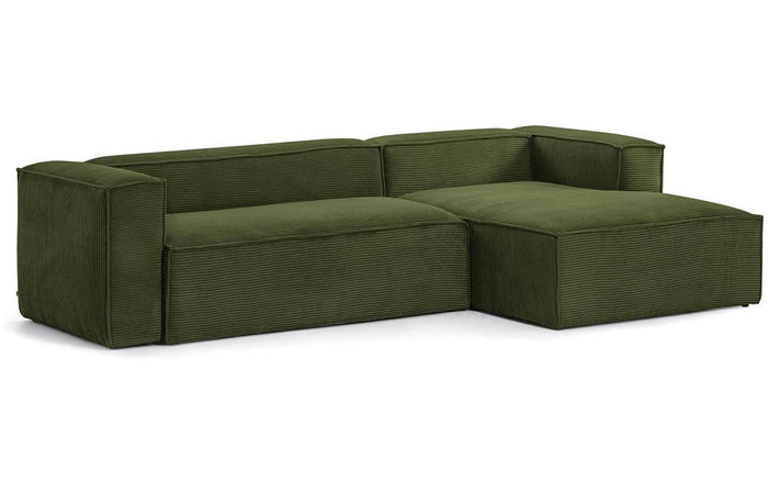 Kave Home Blok Chaise Longue Rechts - Donkergroen - Rib