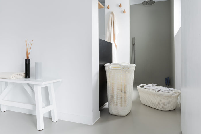 Curver Knit Wasmand met deksel - 57L - 2 stuks - Wit