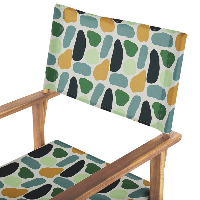Beliani-CINE -Tuinstoel set van 2-Lichthout|Groen|Abstract-Polyester