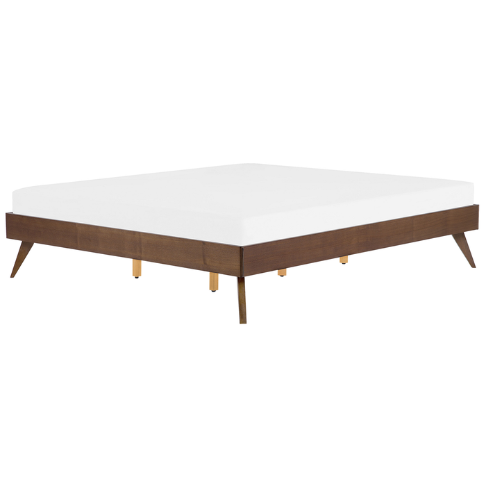 Beliani-BERRIC -Tweepersoonsbed-Donkere houtkleur-180 x 200 cm-MDF
