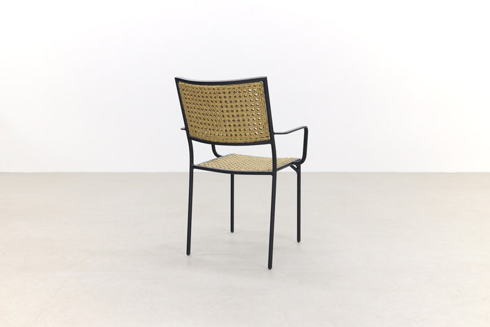 VDG Laura stapelbare tuinstoel - black steel|natural wicker