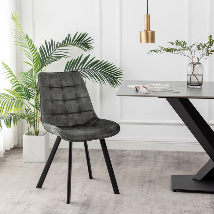 Furnihaus Eetkamerstoel Felix Velvet Groen Set van 4