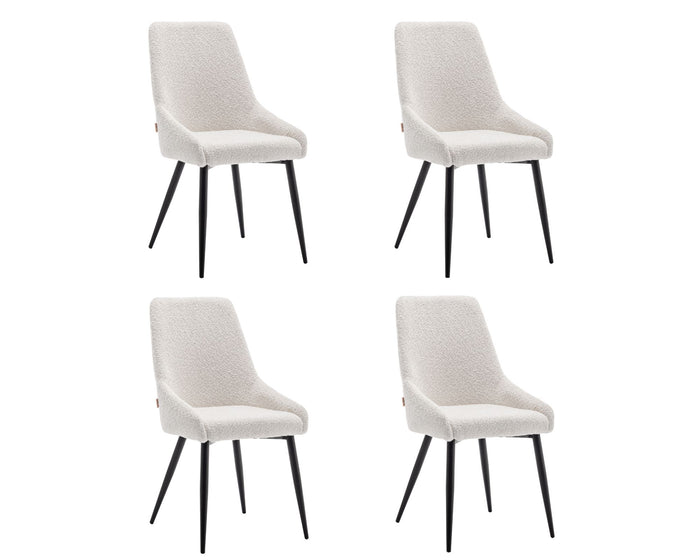 Furnihaus Eetkamerstoel Oscar Boucle Creme Set van 4