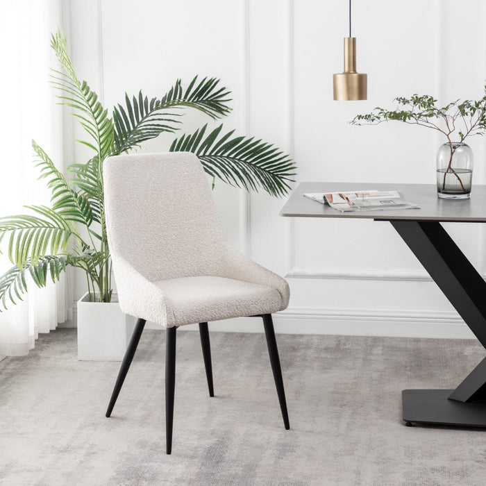 Furnihaus Eetkamerstoel Oscar Boucle Creme Set van 4