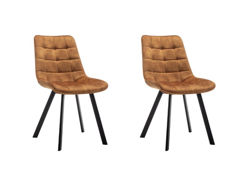 Furnihaus Eetkamerstoel Felix Velvet Geel Set van 2