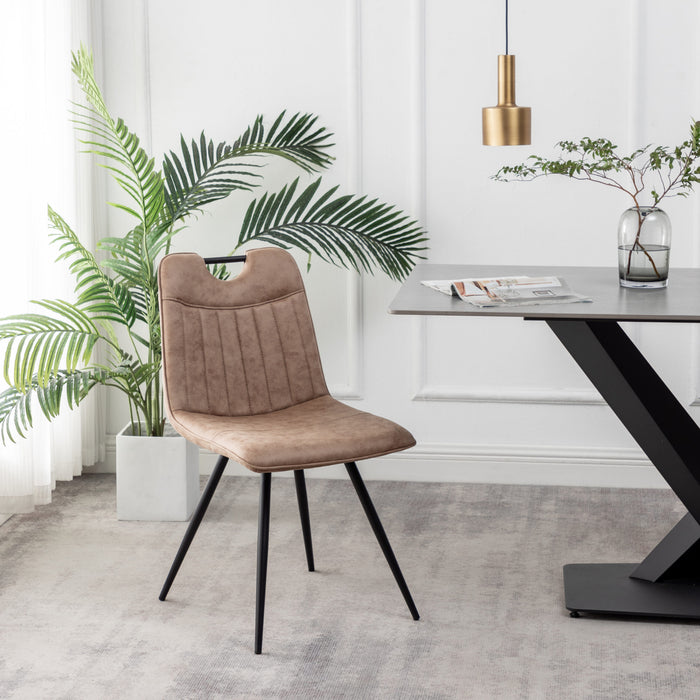 Furnihaus Eetkamerstoel Leon Microvezel Taupe Set van 4