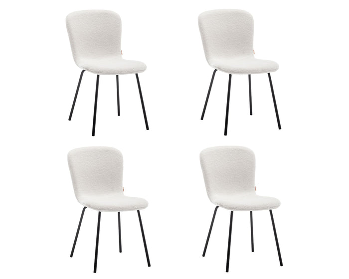 Furnihaus Eetkamerstoelen Set van 4 - Luca - Teddy - Creme