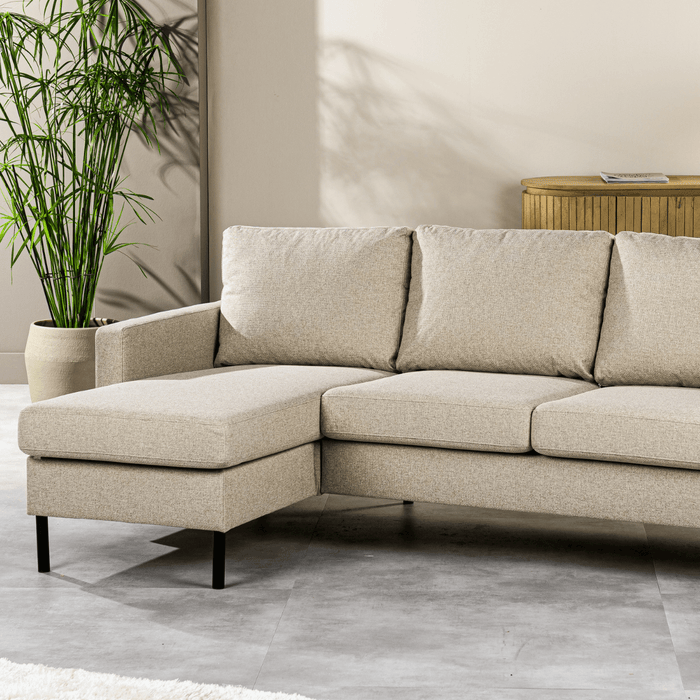 Vurna - Sandra 3-zitsbank stof links|rechts beige