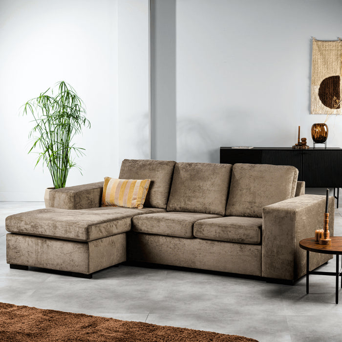 Vurna Soluna 3-zitsbank stof links|rechts bruin