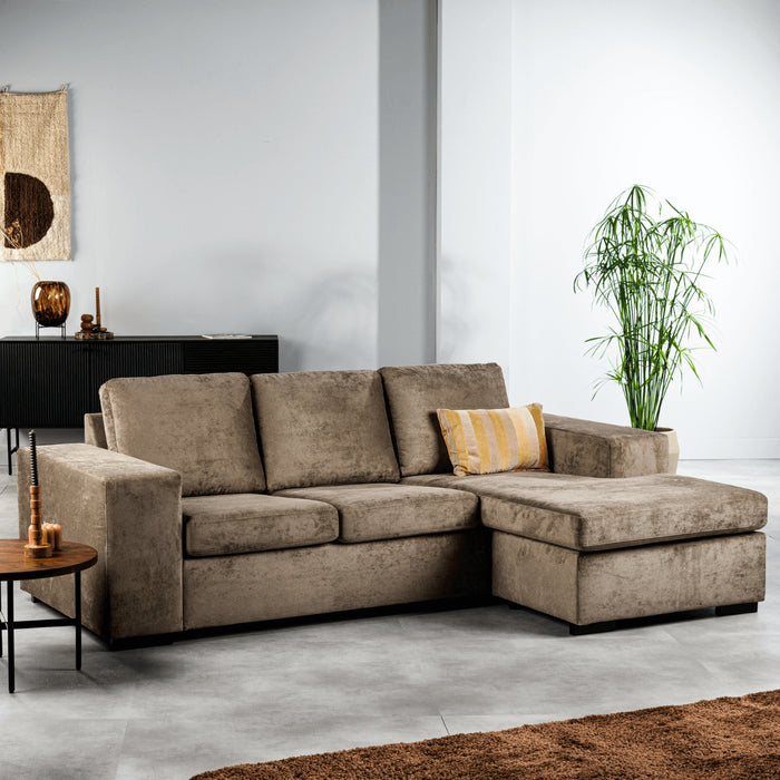 Vurna Soluna 3-zitsbank stof links|rechts bruin