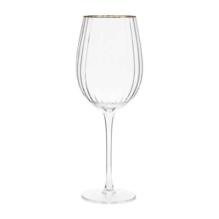 Riviera Maison Wijnglas, glas met ribbel - Les Saisies 555 ml