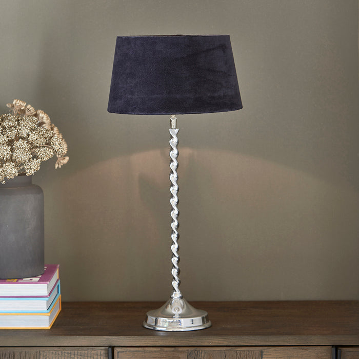 Riviera Maison Lampenkap blauw, Cilinder - Velvet (ØxH) 30x17