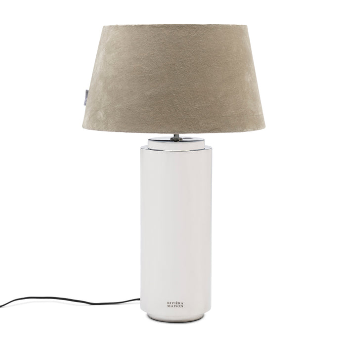 Riviera Maison Lampenkap beige, Cilinder - Velvet (ØxH) 45x25