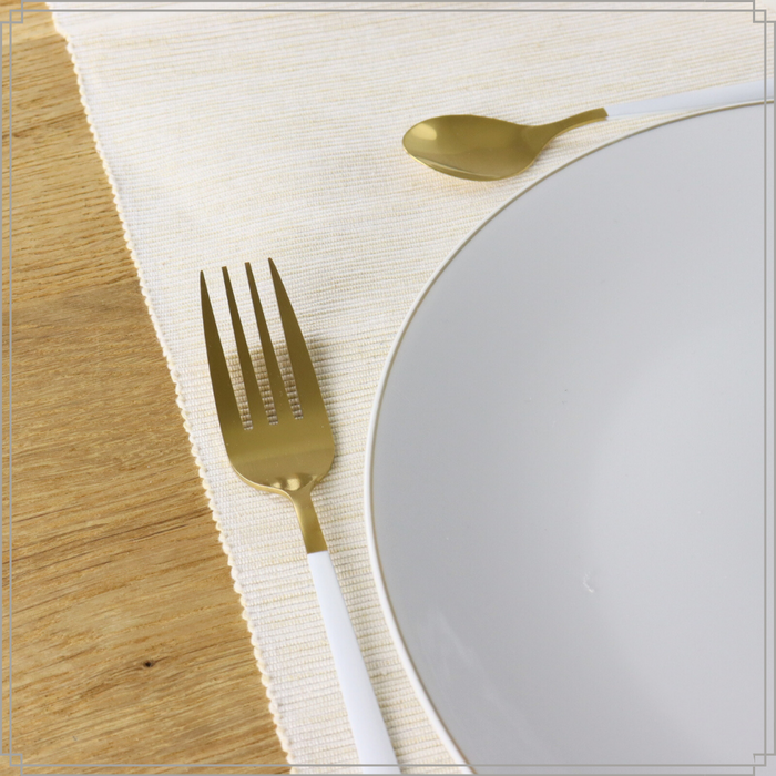 OTIX Bestekset Goud met Wit 8 persoons 32-delig RVS