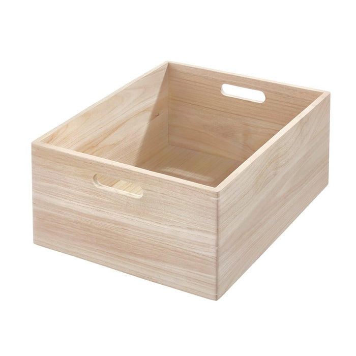 iDesign - Opbergbox met Handgrepen, 25.5 x 25.5 x 15 cm, Paulownia Hou