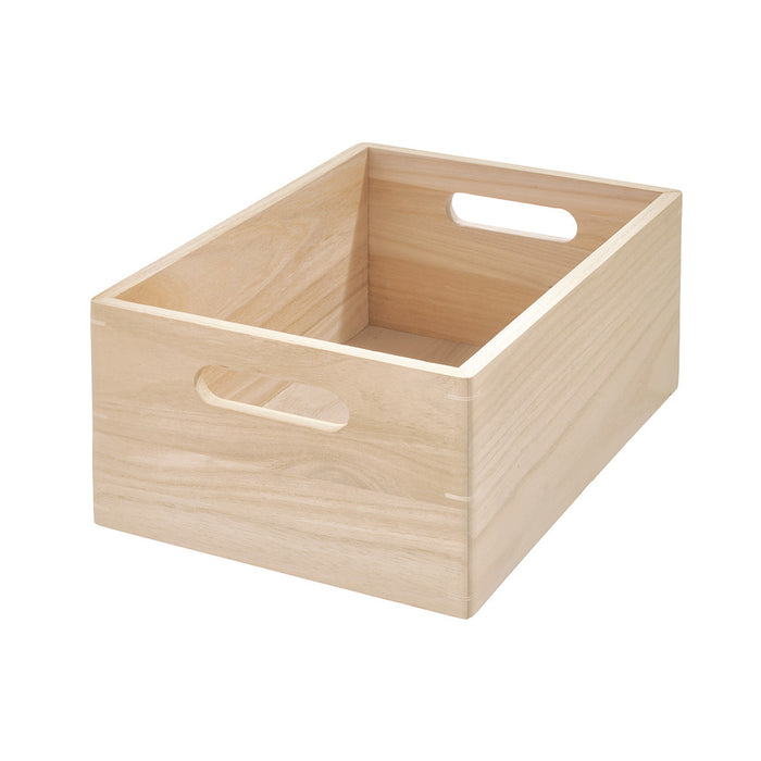 Opbergbox met Handgrepen, 38 x 46 x 20.5 cm, Paulownia Hout, Beige - i
