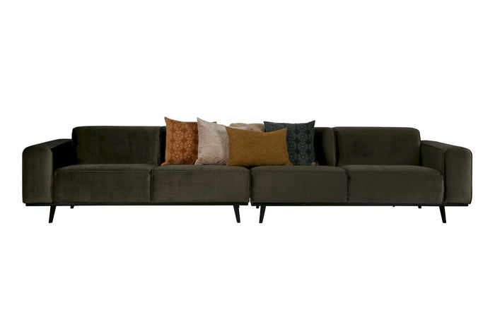 WOOOD Statement 4-zitsbank XL - Fluweel - Dark Green Hunter