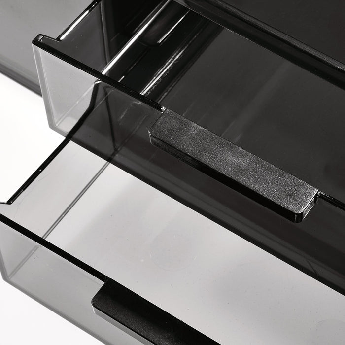 Make-up Organizer, 3 Lades, Breed, 30.5 x 20.3 x 11.4 cm, Smoke - iDes