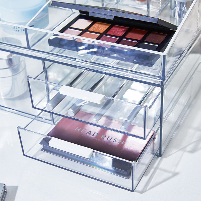 Make-up Organizer, 3 Lades, Breed, 30.5 x 20.3 x 11.4 cm, Transparant