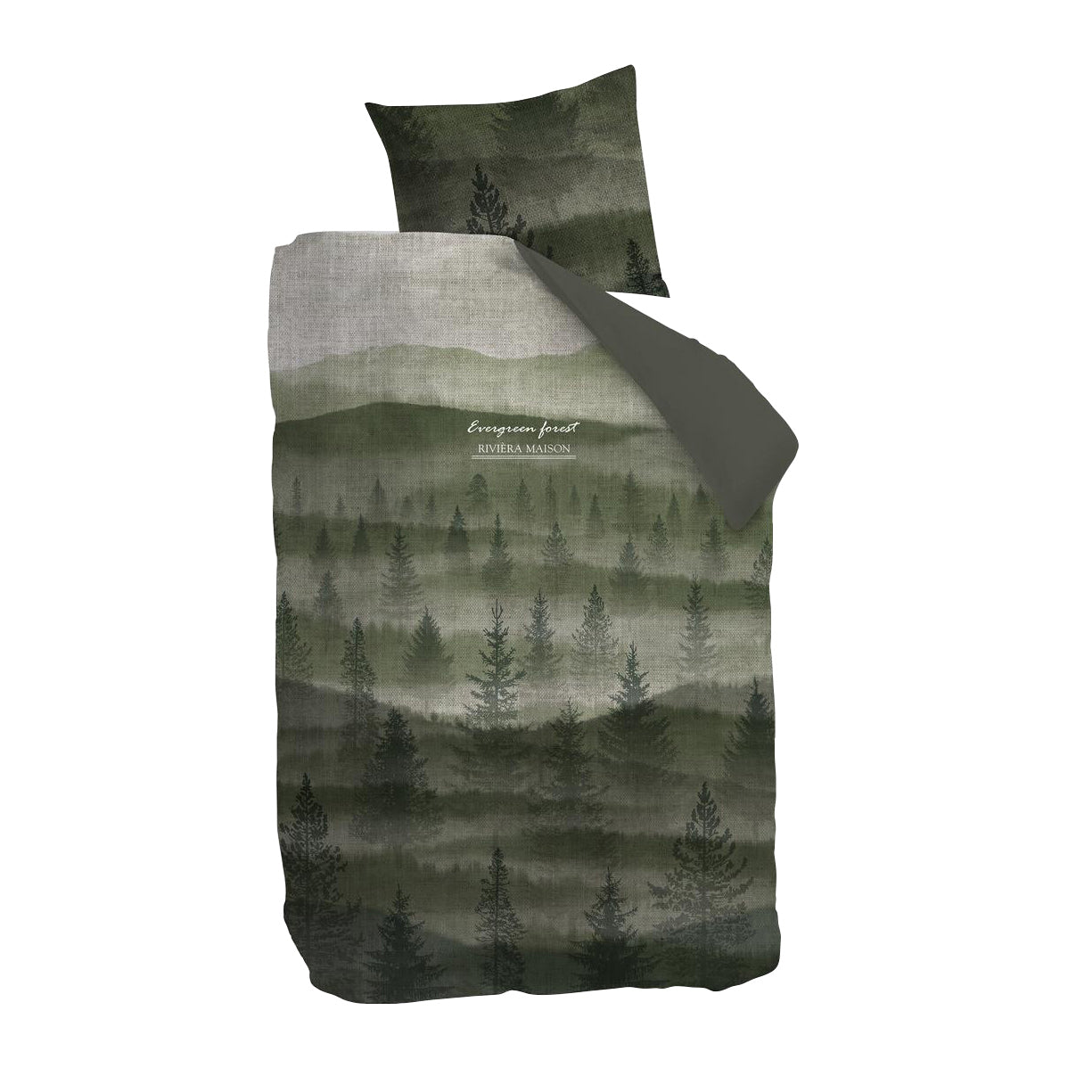 Rivièra Maison Evergreen Dekbedovertrek 140 x 200/220 cm - Groen