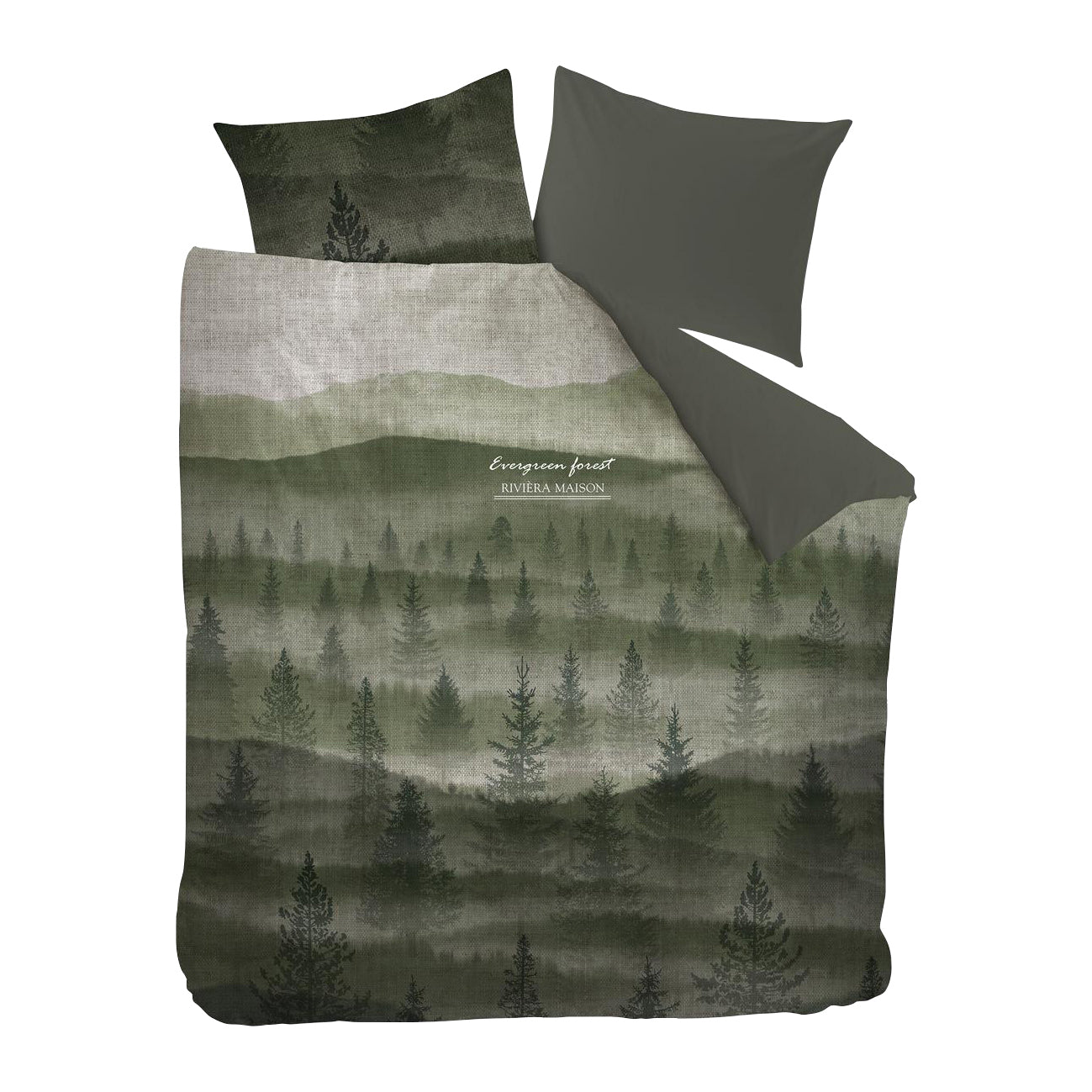 Rivièra Maison Evergreen Dekbedovertrek 200 x 200/220 cm - Groen
