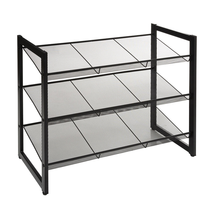 5Five Schoenenrek - 9 paar schoenen - zwart - metaal - 72 x 62 cm