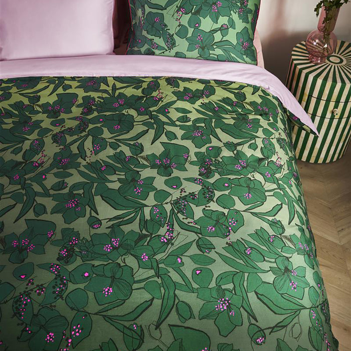 Oilily Sketchy Flower Dekbedovertrek 140 x 200/220 cm - Groen